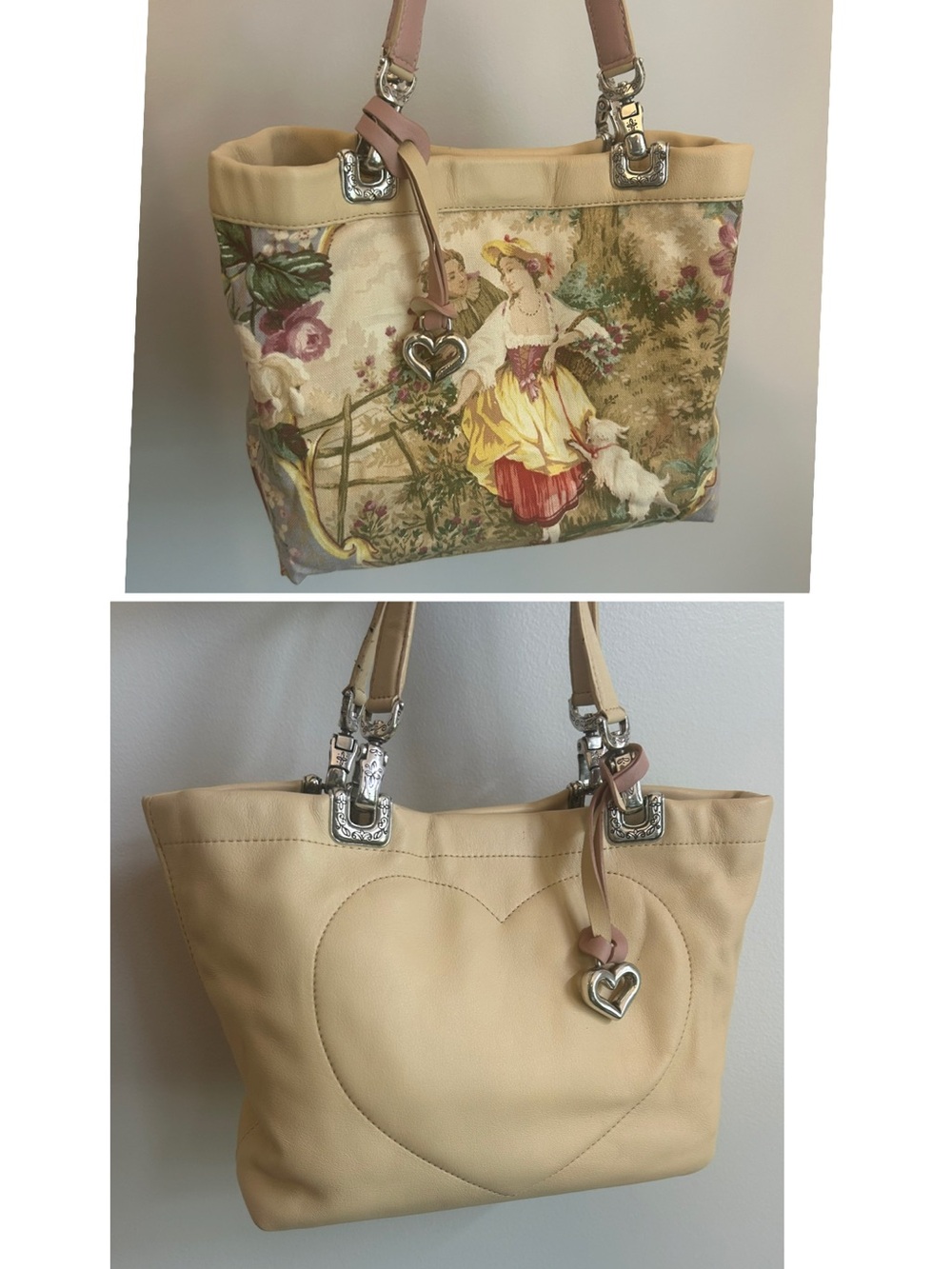 Brighton Jodi Romantic Leather Victorian Reversible Bag HandBag Purse Paris